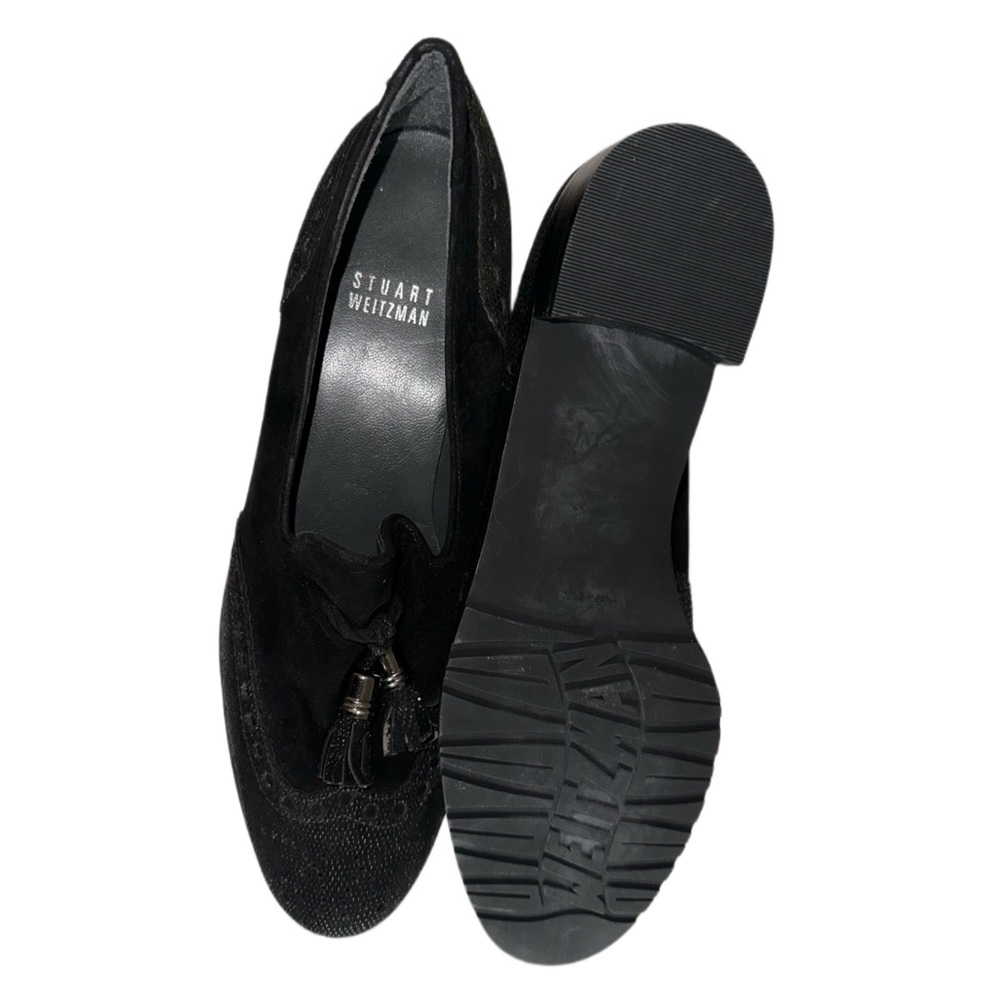 Stuart Weitzman Boything Loafers Black Suede And … - image 3